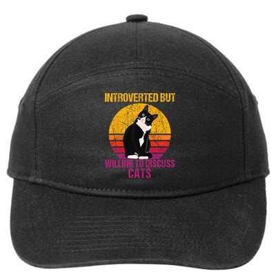 Introverted But Willing To Discuss Cats 7-Panel Snapback Hat
