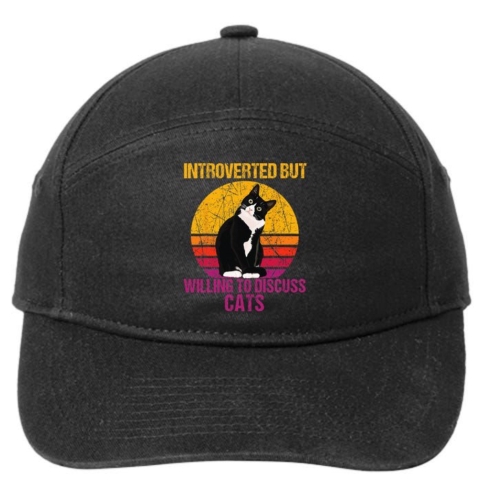 Introverted But Willing To Discuss Cats 7-Panel Snapback Hat