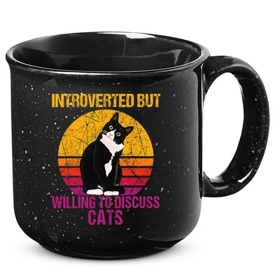 Introverted But Willing To Discuss Cats 15oz Campfire Ceramic Mug