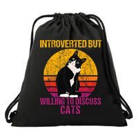Introverted But Willing To Discuss Cats Drawstring Bag