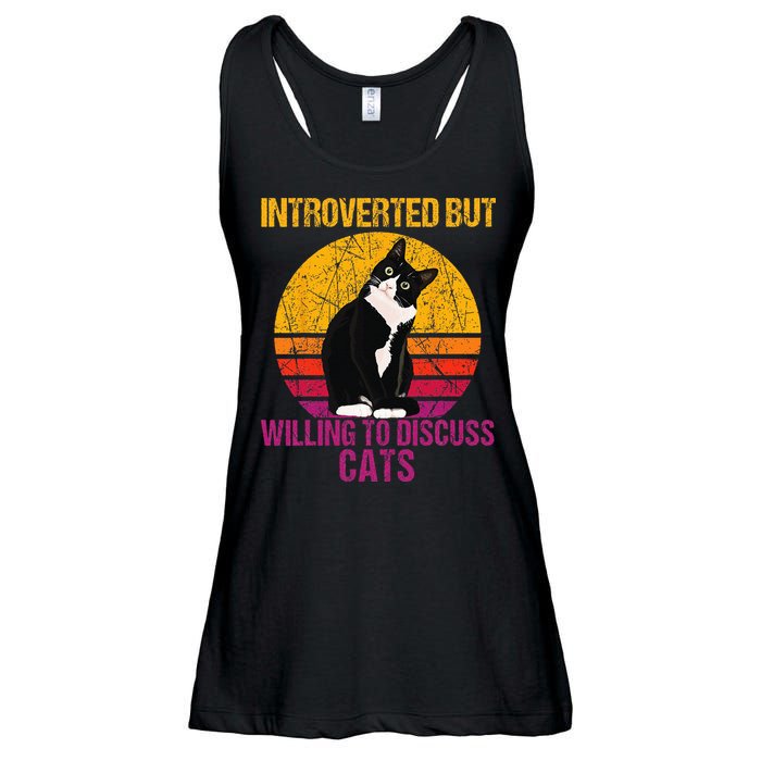 Introverted But Willing To Discuss Cats Ladies Essential Flowy Tank