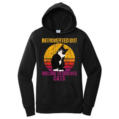 Introverted But Willing To Discuss Cats Women's Pullover Hoodie