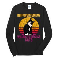 Introverted But Willing To Discuss Cats Tall Long Sleeve T-Shirt