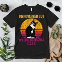 Introverted But Willing To Discuss Cats Premium T-Shirt