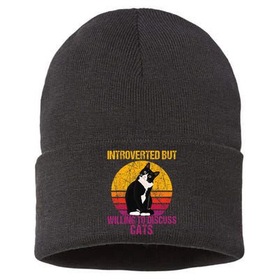Introverted But Willing To Discuss Cats Sustainable Knit Beanie