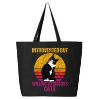 Introverted But Willing To Discuss Cats 25L Jumbo Tote