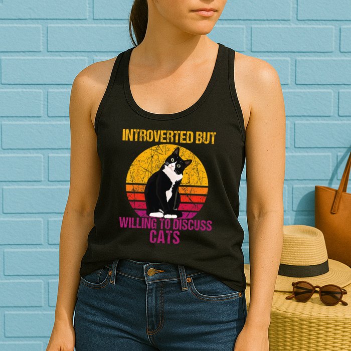 Introverted But Willing To Discuss Cats Womens Tank Top