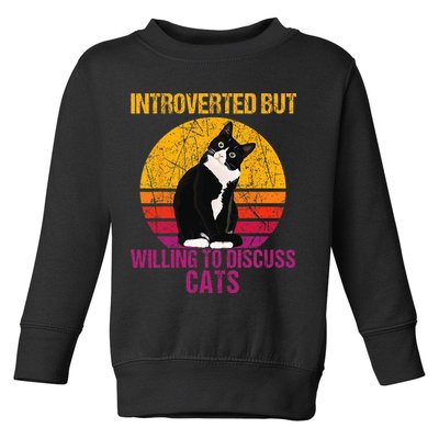 Introverted But Willing To Discuss Cats Toddler Sweatshirt