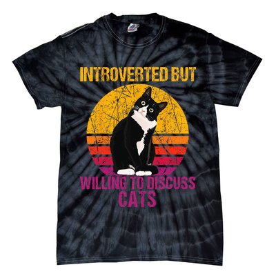 Introverted But Willing To Discuss Cats Tie-Dye T-Shirt