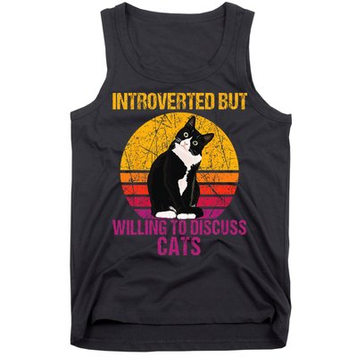 Introverted But Willing To Discuss Cats Tank Top