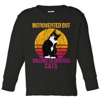 Introverted But Willing To Discuss Cats Toddler Long Sleeve Shirt