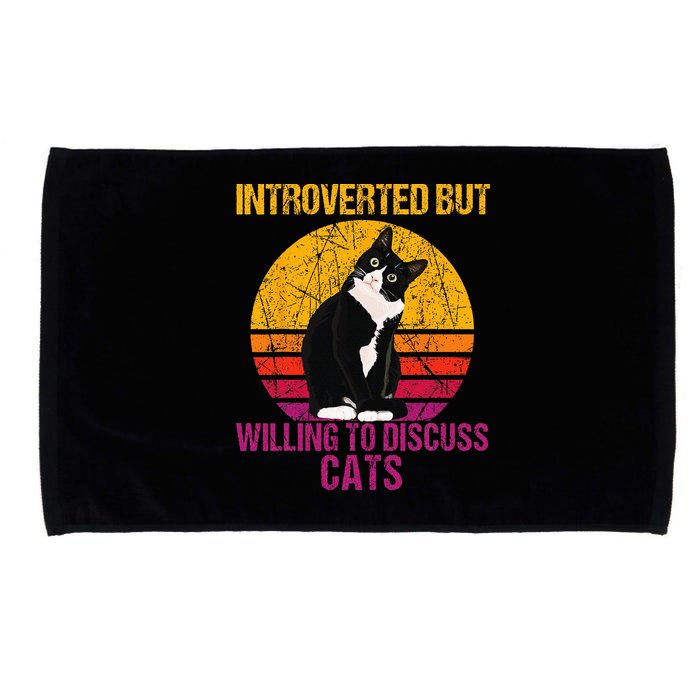 Introverted But Willing To Discuss Cats Microfiber Hand Towel