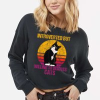 Introverted But Willing To Discuss Cats Cropped Pullover Crew