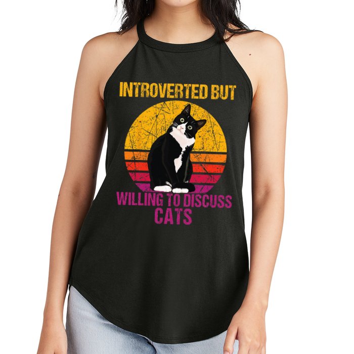 Introverted But Willing To Discuss Cats Women's Perfect Tri Rocker Tank