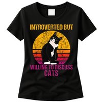 Introverted But Willing To Discuss Cats Womens T-Shirt