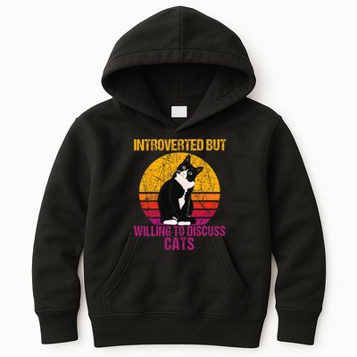 Introverted But Willing To Discuss Cats Kids Hoodie