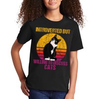 Introverted But Willing To Discuss Cats Kids T-Shirt
