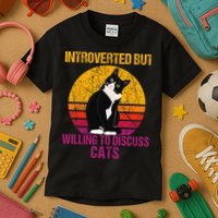 Introverted But Willing To Discuss Cats Kids T-Shirt