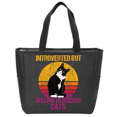 Introverted But Willing To Discuss Cats Zip Tote Bag