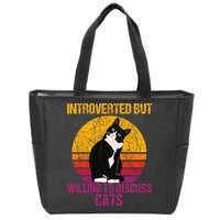Introverted But Willing To Discuss Cats Zip Tote Bag