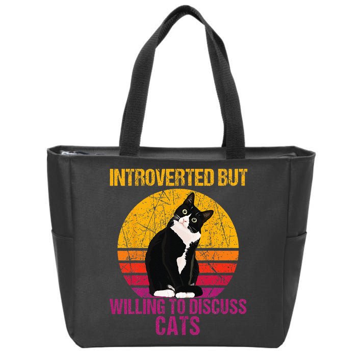 Introverted But Willing To Discuss Cats Zip Tote Bag