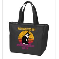 Introverted But Willing To Discuss Cats Zip Tote Bag