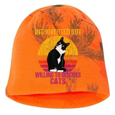 Introverted But Willing To Discuss Cats Kati - Camo Knit Beanie