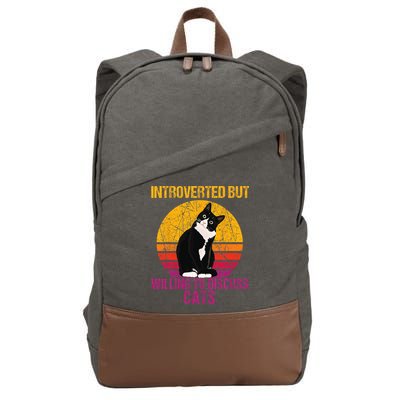 Introverted But Willing To Discuss Cats Cotton Canvas Backpack