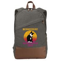 Introverted But Willing To Discuss Cats Cotton Canvas Backpack