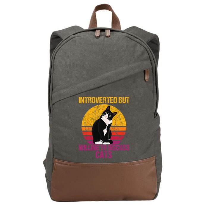 Introverted But Willing To Discuss Cats Cotton Canvas Backpack