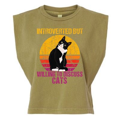 Introverted But Willing To Discuss Cats Garment-Dyed Women's Muscle Tee