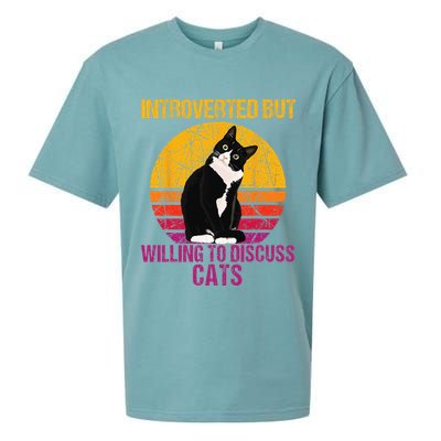Introverted But Willing To Discuss Cats Sueded Cloud Jersey T-Shirt