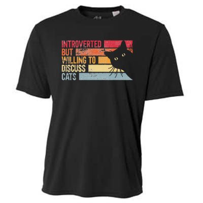 Introverted But Willing To Discuss Cats. Funny Cats Lover Cooling Performance Crew T-Shirt