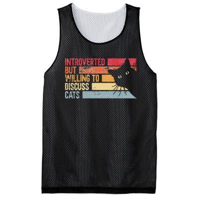 Introverted But Willing To Discuss Cats. Funny Cats Lover Mesh Reversible Basketball Jersey Tank