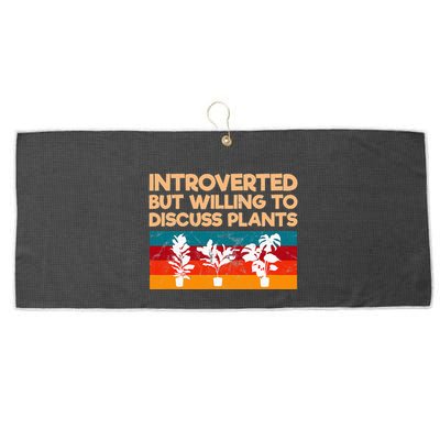 Introverted But Willing To Discuss Plants For Introverts Large Microfiber Waffle Golf Towel