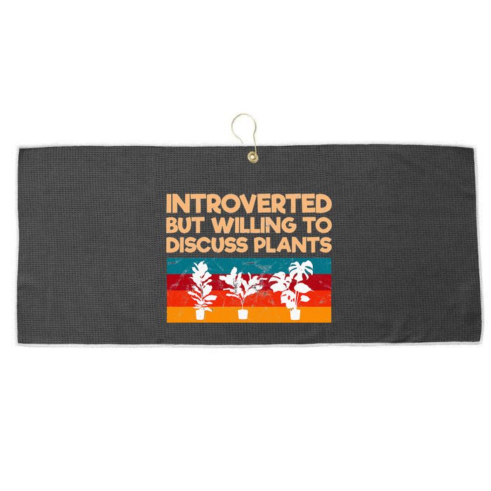 Introverted But Willing To Discuss Plants For Introverts Large Microfiber Waffle Golf Towel