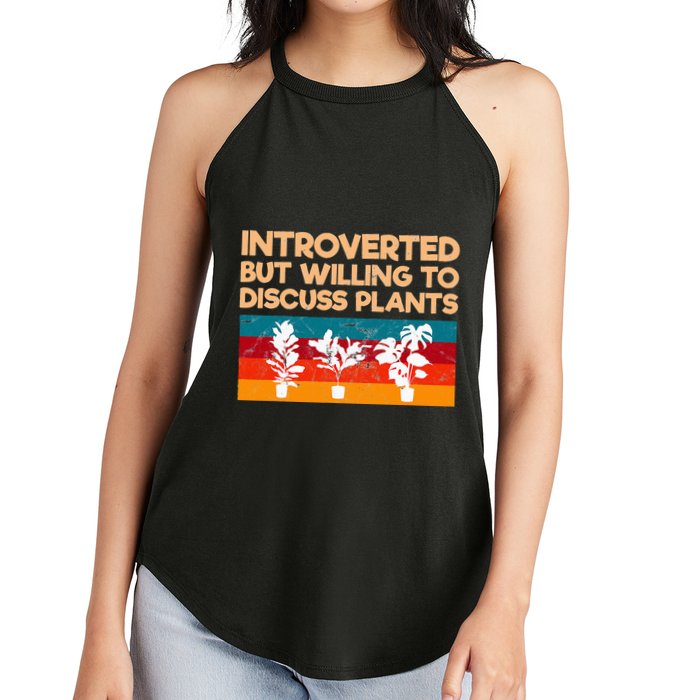 Introverted But Willing To Discuss Plants For Introverts Women's Perfect Tri Rocker Tank