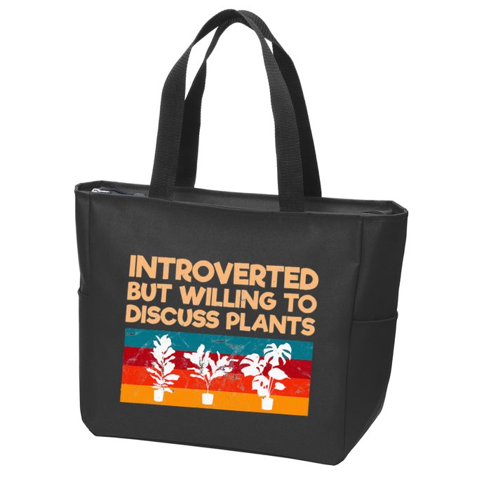 Introverted But Willing To Discuss Plants For Introverts Zip Tote Bag