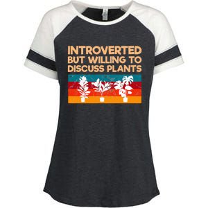 Introverted But Willing To Discuss Plants For Introverts Enza Ladies Jersey Colorblock Tee