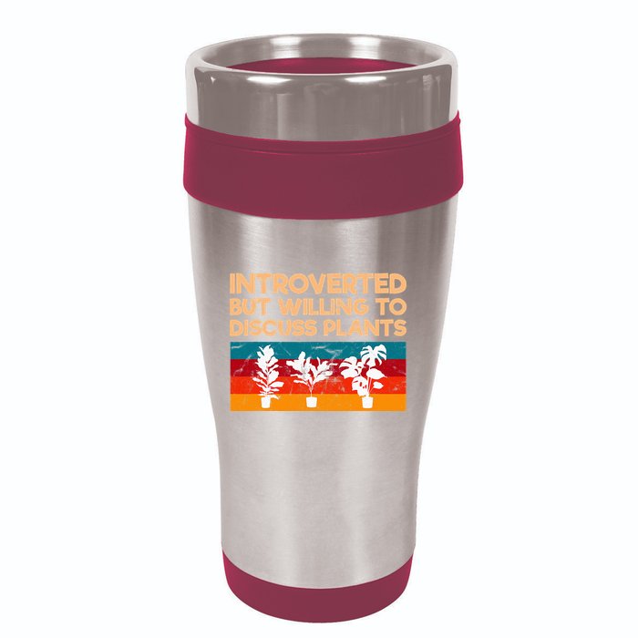 Introverted But Willing To Discuss Plants For Introverts 16oz Travel Tumbler