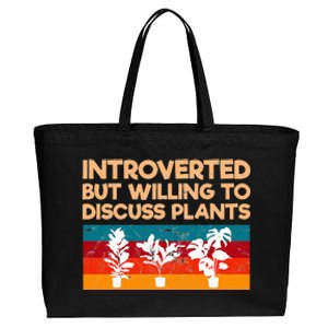 Introverted But Willing To Discuss Plants For Introverts Cotton Canvas Jumbo Tote