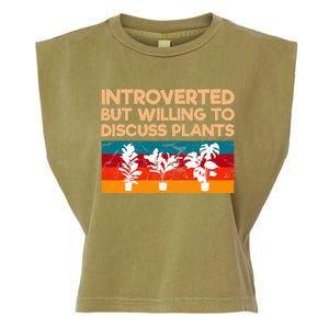 Introverted But Willing To Discuss Plants For Introverts Garment-Dyed Women's Muscle Tee