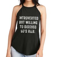 Introverted But Willing To Discuss 90s R&B Funny Anti Social Women's Perfect Tri Rocker Tank