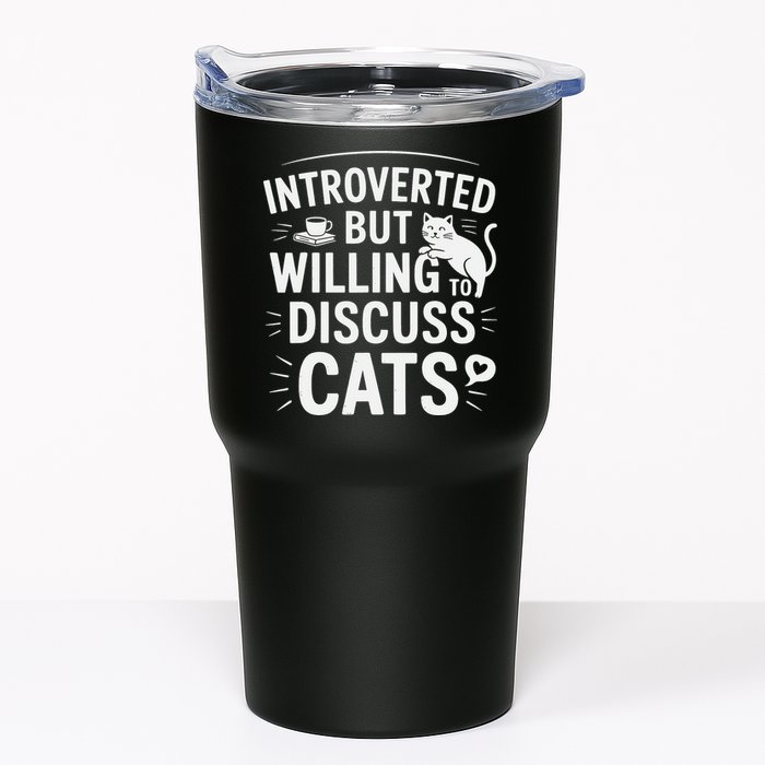 Introverted But Willing To Discuss Cats Funny Quote Tumbler