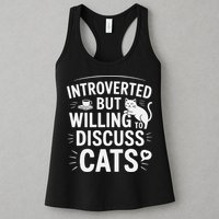 Introverted But Willing To Discuss Cats Funny Quote Womens Tank Top