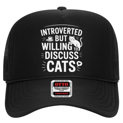 Introverted But Willing To Discuss Cats Funny Quote Hat