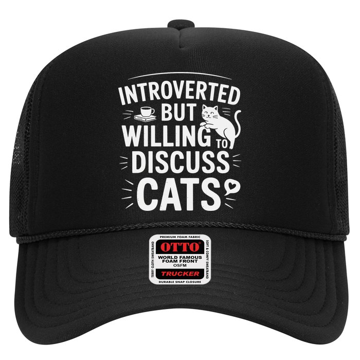 Introverted But Willing To Discuss Cats Funny Quote Hat