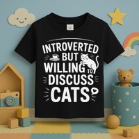 Introverted But Willing To Discuss Cats Funny Quote Toddler T-Shirt