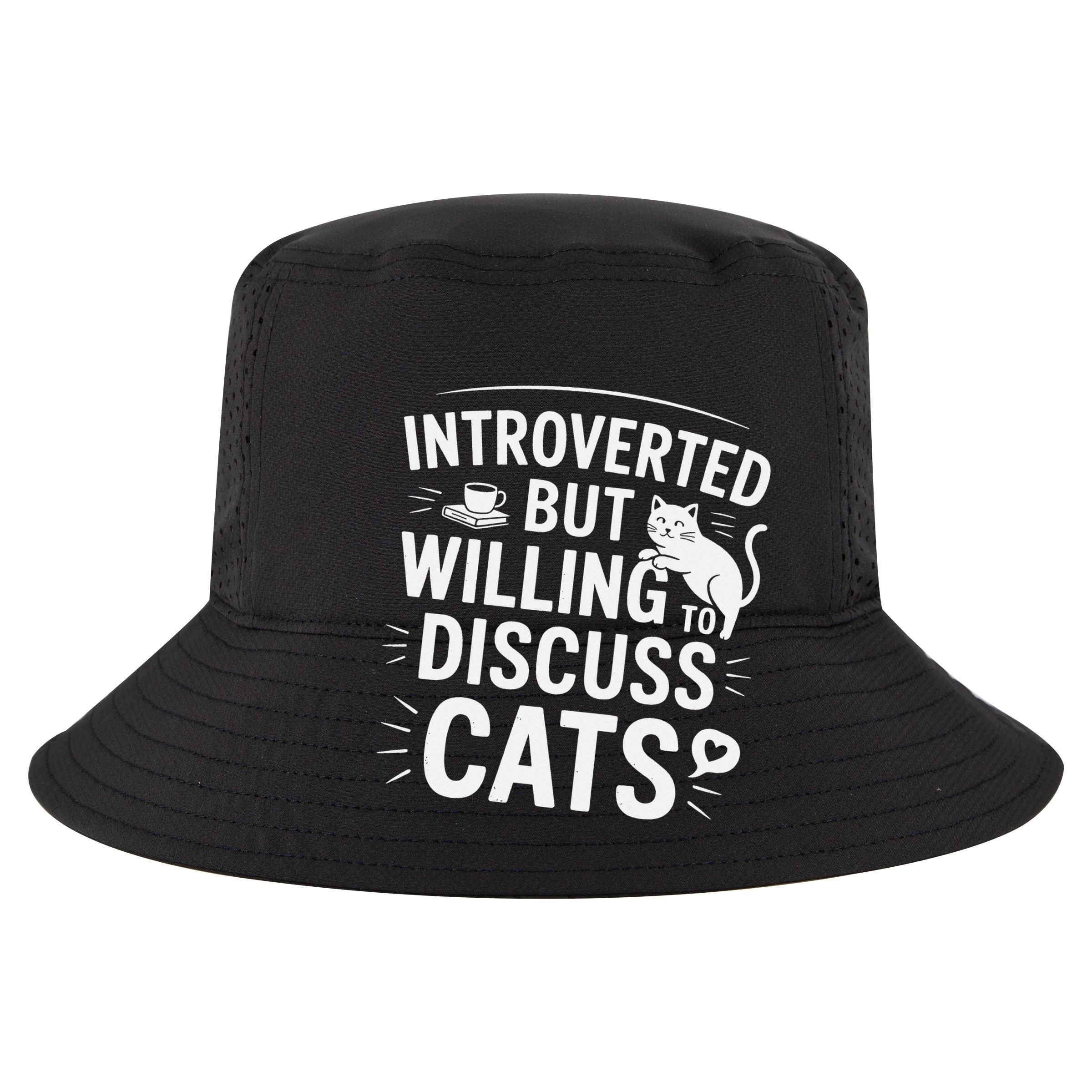 Introverted But Willing To Discuss Cats Funny Quote Cropped Pullover Crew