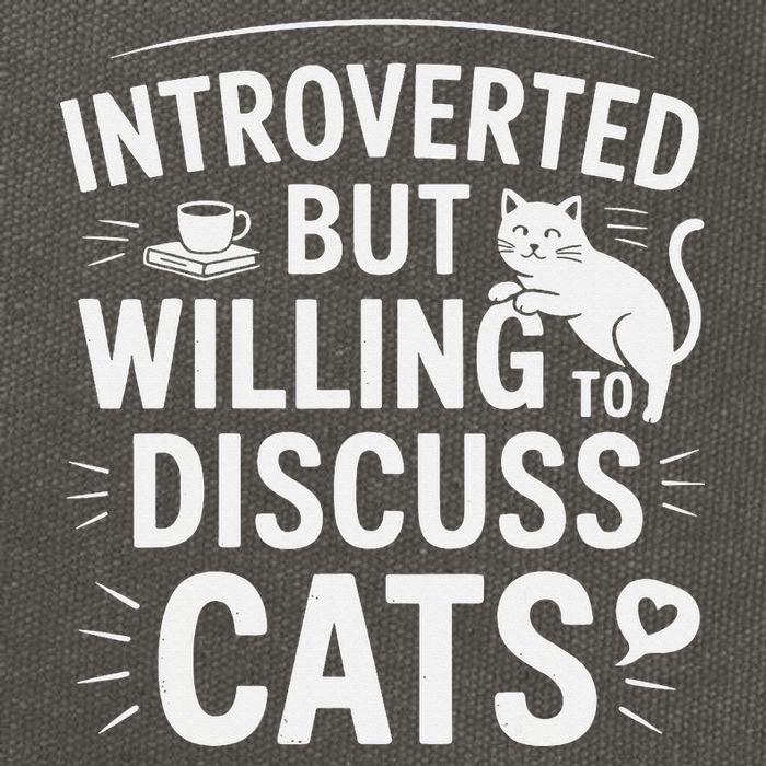 Introverted But Willing To Discuss Cats Funny Quote Cotton Canvas Backpack